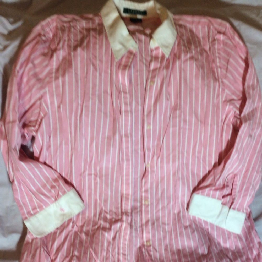 Ralph Lauren Button down Pink stripe top
